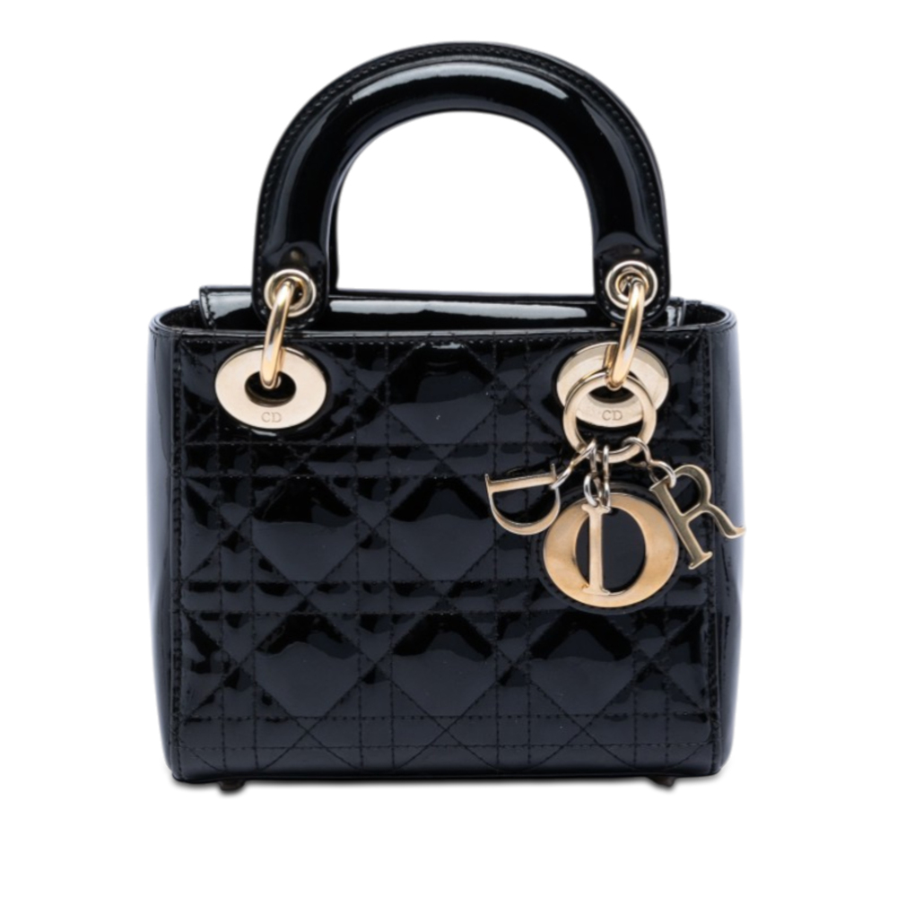 Pre-Loved Dior Mini Patent Cannage Lady Dior